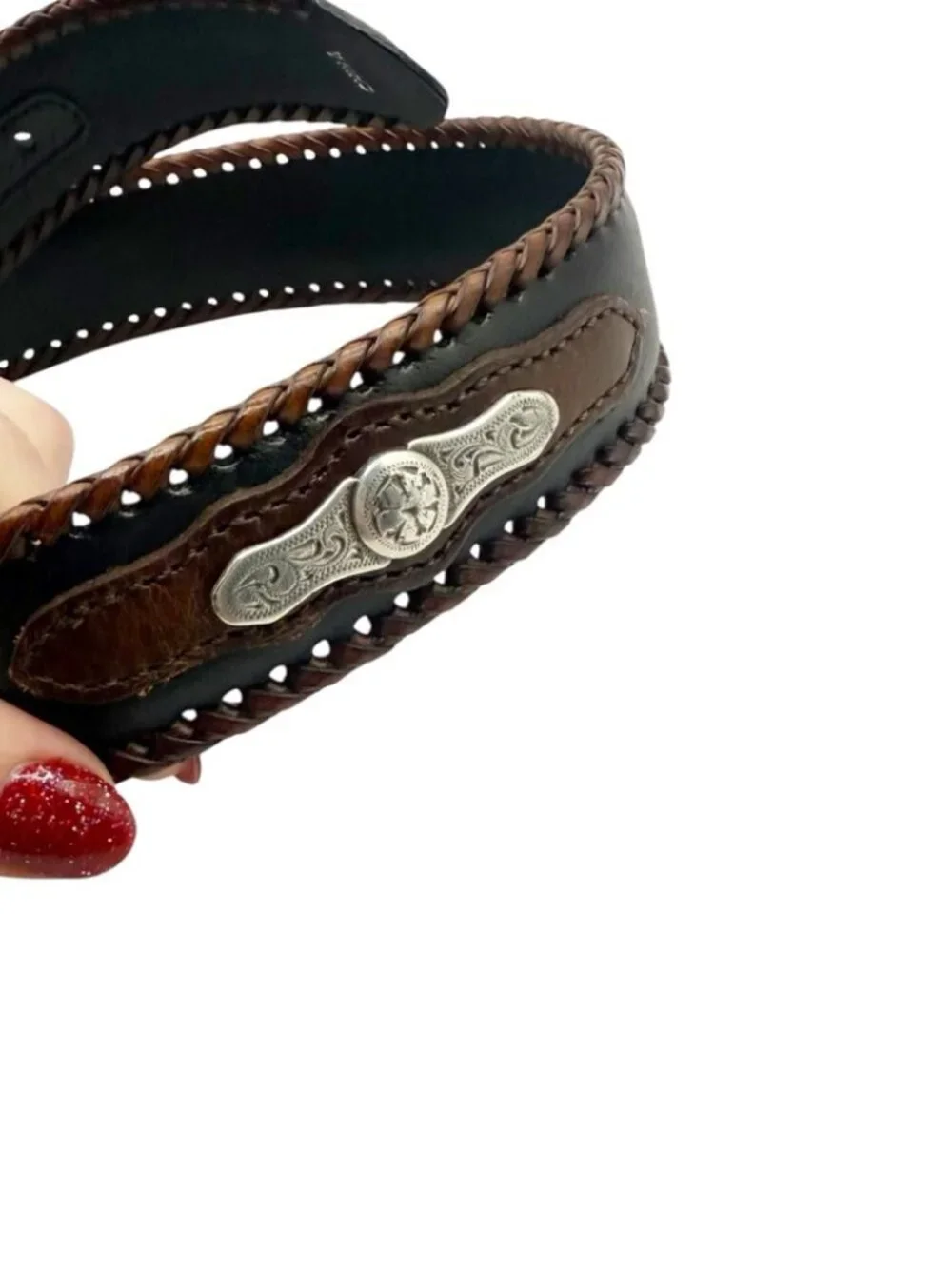 Nocona Women’s Leather‎ Braided Western Cowgirl Belt size 38